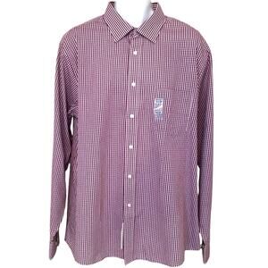 Chaps Shirt Wine Check XL 17-17.5-36/37 New with Tag $45.00